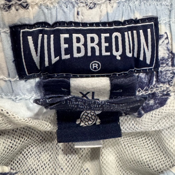 Vilebrequin Morrea Swim Trunks 5.5” in Navy and White Seahorse Print Sz XL - Picture 4 of 10